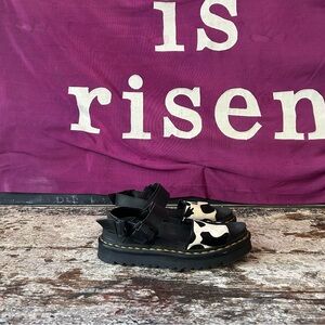 Dr Martens Voss Cow Print Platform Sandals Womens 9